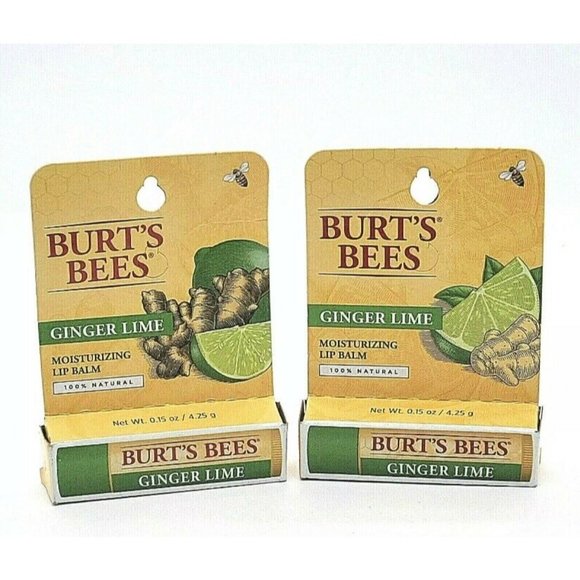 Burt's Bees Ginger Lime Moisturizing Lip Balm 100% Natural Beeswax Lot o… - Picture 6 of 6